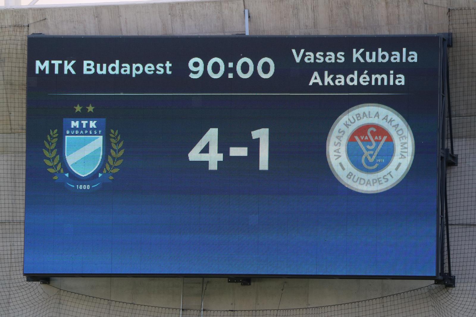 U19: MTK Budapest-Vasas KA 4-1